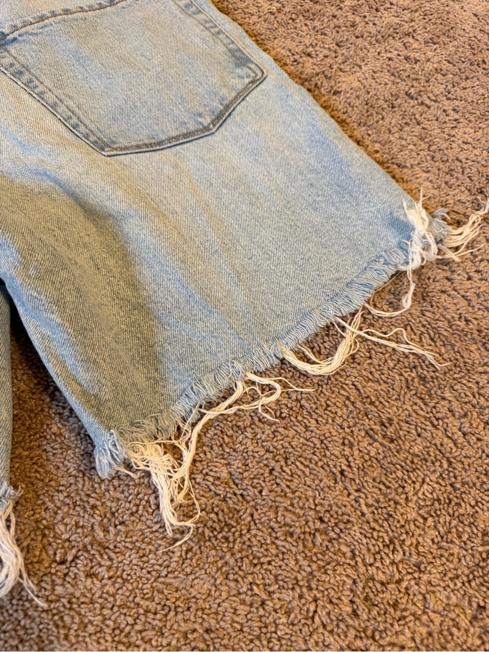 Empyre vintage Light Wash Denim Cutoff Shorts with Frayed Hem - Picture 4 of 11